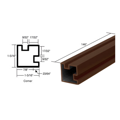 CRL Duranodic Bronze 146" Corner Post Extrusion