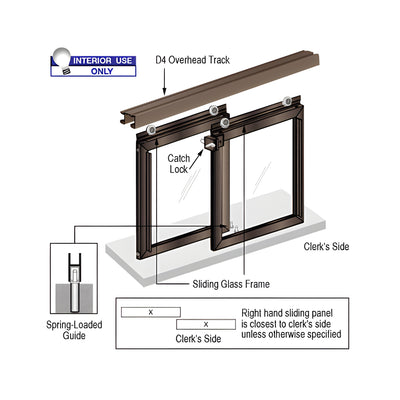 CRL Horizontal Sliding "Daisy" Pass-Thru Assembly With D4 Header/No Jambs