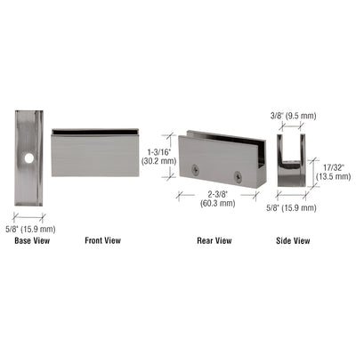 CRL Brushed Nickel Face Plate Clamp for 1/4" to 5/16" Glass