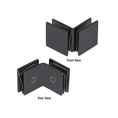 CRL Matte Black Open Face 90 Degree Square Glass Clamp