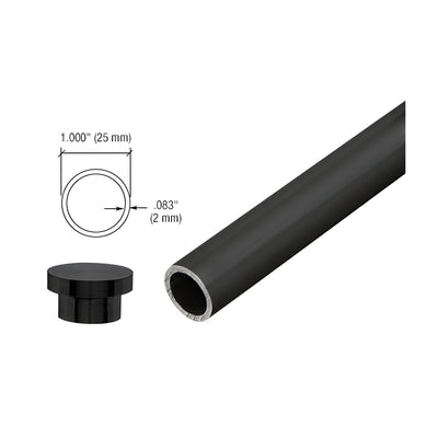 CRL Matte Black Laguna Series Top Sliding Tube with End Caps