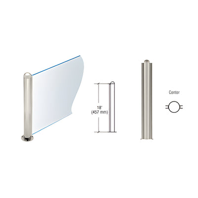 CRL Brushed Stainless 18" Round PP09 Elegant Series Counter/Partition Center Post