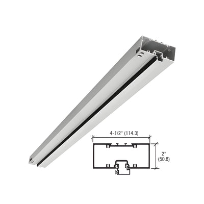 CRL-U.S. Aluminum Clear Anodized 2" x 4-1/2" 451 Series Single Acting Prepped Header for Offset Pivots with Surface Closers