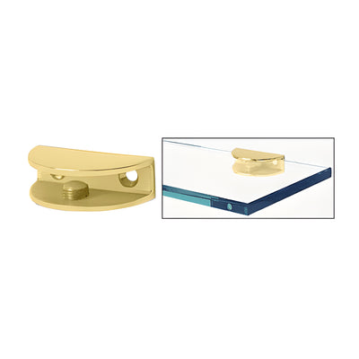 CRL Satin Brass Rounded Interior Shower Shelf Clamp