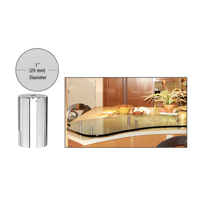 CRL 316 Polished Stainless 1" Diameter by 2" Standoff Base