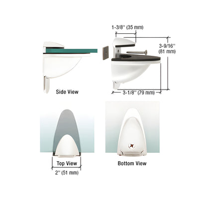 CRL White Heavy-Duty Adjustable Shelf Bracket
