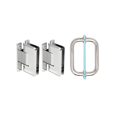 CRL Polished Chrome Pinnacle Shower Pull and Hinge Set