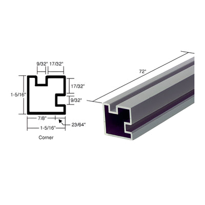 CRL Satin Anodized 72" Corner Post Extrusion