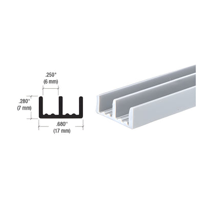CRL Gray Plastic Lower Track for 3/16" Sliding Panels