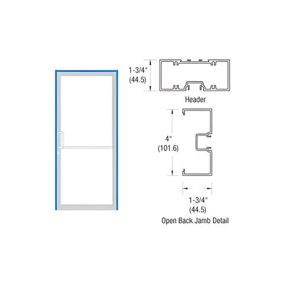 CRL-U.S. Aluminum Bronze Black Anodized 39-1/2" x 85-3/4" 400 Series Left Hand Single Acting Up and Over Frame