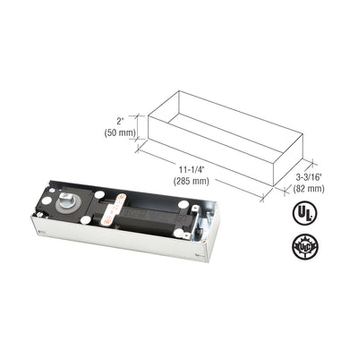 Dormakaba® Model BTS75V Adjustable Spring Power Size 1 to 4, 90º Hold Open Floor Mounted Door Closer Body in Cement Case
