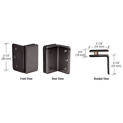 CRL Oil Rubbed Bronze Pinnacle and Prima Series Wall Mount Bracket