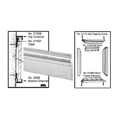 CRL Mill Mirror Mount Frame Cleat
