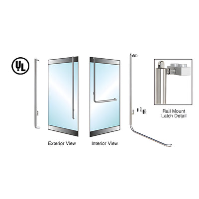 CRL-Blumcraft® Brushed Stainless Left Hand Reverse Rail Mount Keyed Access 'L' Exterior, Top Securing Panic Handle