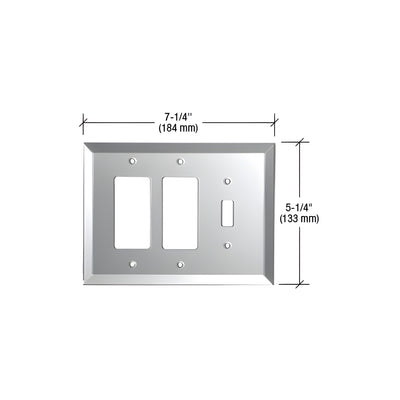 CRL Clear Toggle Double Designer Glass Mirror Plate