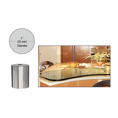 CRL 316 Brushed Stainless 1" Diameter by 1-1/2" Standoff Base