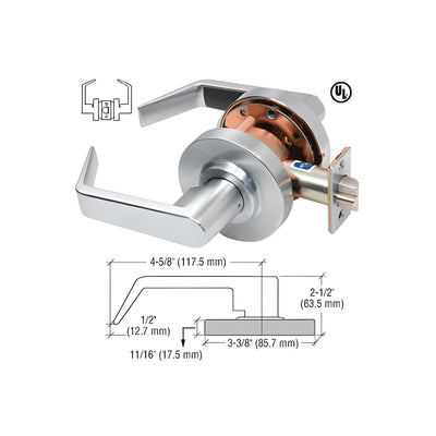 CRL Brushed Chrome Passage Standard Grade 2 Lever Lockset