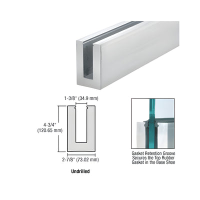 CRL L56S Series Mill Aluminum 10' Standard Square Base Shoe Undrilled for 9/16" Glass