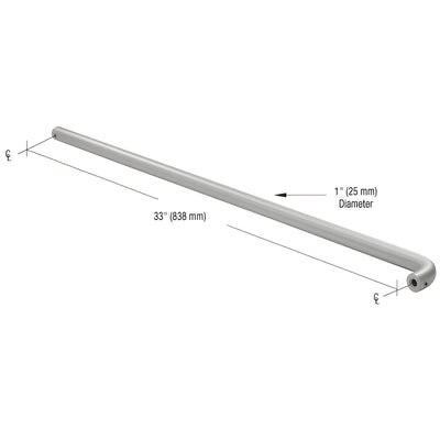 CRL Clear Anodized Astral Push Bar for 36" Off-Set Hung Door