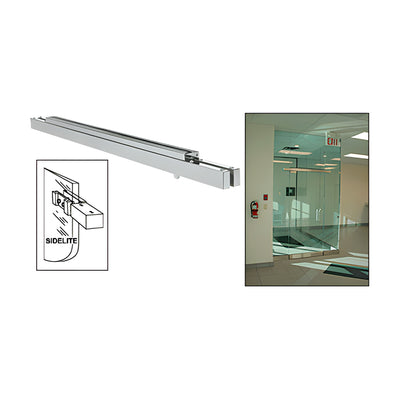 CRL Brushed Stainless Single Narrow Floating Header with Surface Mounted Top Pivots - Custom Length