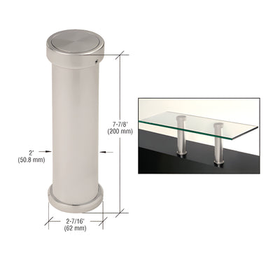 CRL Satin Nickel 7-7/8" UV Bonded Vertical Countertop Support