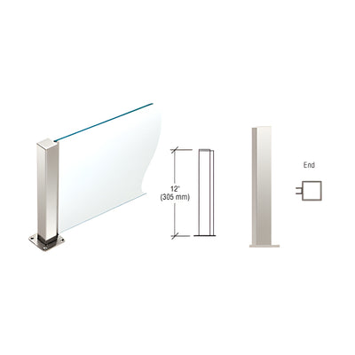 CRL Polished Stainless 12" High 1-1/2" Square PP43 Plaza Series Counter/Partition End Post