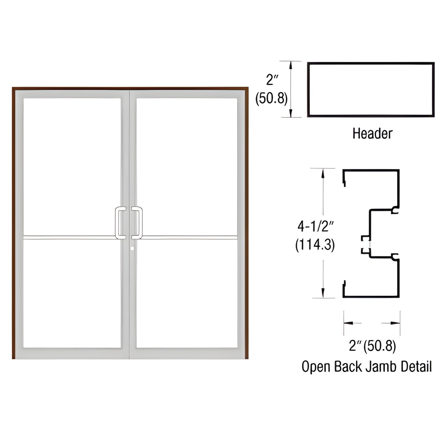CRL-U.S. Aluminum IT451 Offset Pivot Up/Over Door Frame Custom Bronze