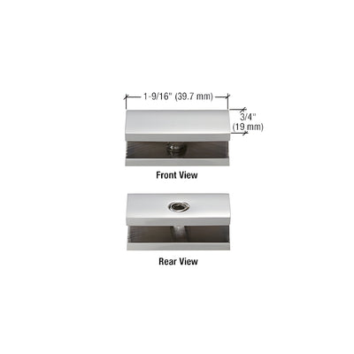 CRL Polished Chrome No-Drill Fixed Panel Glass Clamp
