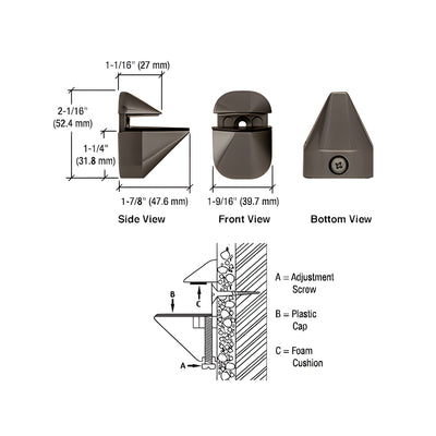 CRL Oil Rubbed Bronze Adjustable Shelf Clamp