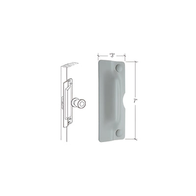 CRL 7" Gray Latch Shield for Flush Mounted Doors