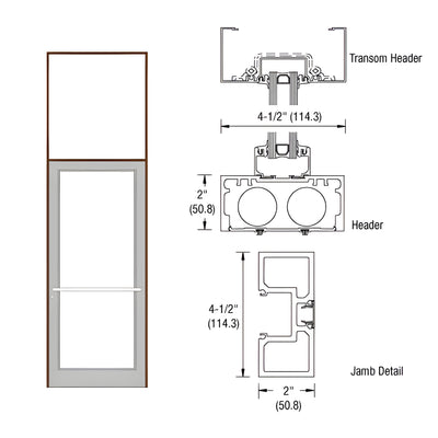 CRL-U.S. Aluminum Bronze Anodized 40" x 126" Series DF800 Tubular Center Hung Transom Frame Complete (1FT)