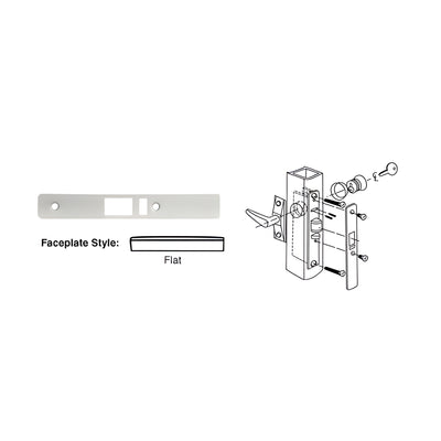 CRL Aluminum Flat Faceplate for DL2140 Deadlatch Locks