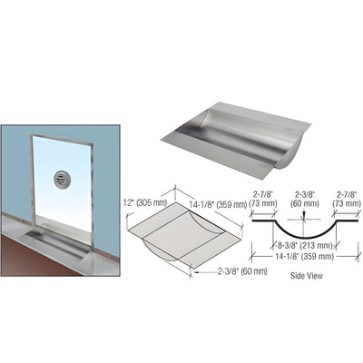 CRL Brushed Stainless Deluxe 12" Wide x 14-1/8" Deep x 2-3/8" High Polished Stainless Drop-In Deal Tray