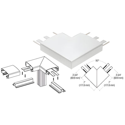 CRL Metallic Silver 400 Series Top Cap 90º Corner