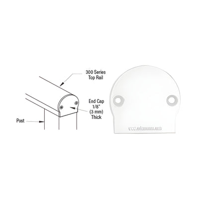CRL Sky White 300 Series Decorative End Cap