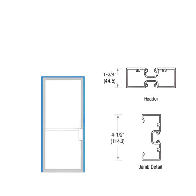 CRL-U.S. Aluminum 1-3/4" x 4-1/2" Up and Over Butt Hung Non Impact Frame for 36" x 84" Door Opening MS Lock Right Hand Swing Bronze Black Anodized