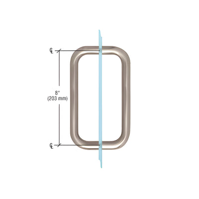 CRL Brushed Nickel 8" BM Series Back-to-Back Handle Without Metal Washers