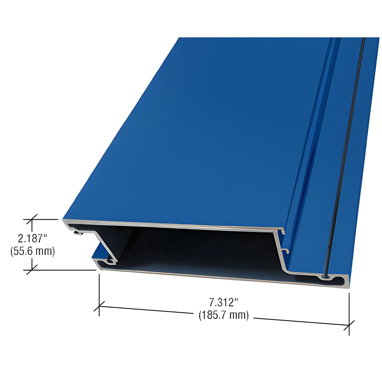 CRL-U.S. Aluminum KYNAR® 7-5/16" Mid-Rail for 9/16" Glass - 21'0