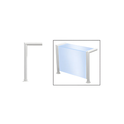CRL Polished Stainless Elegant 139 Series 1-1/2" Tubing Glass On Top and Front Only Sneeze Guard