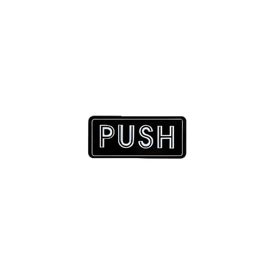 CRL Horizontal Black with Silver Letters "PUSH" Decal