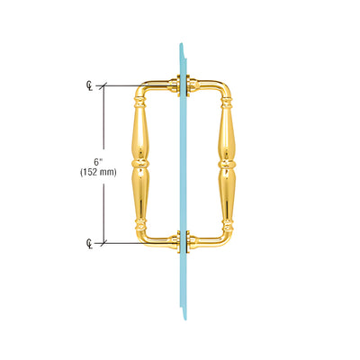 CRL Unlacquered Brass 6" Victorian Style Back-to-Back Pull Handle