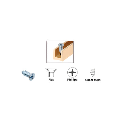 CRL Zinc Plated No.6 Flat Head Phillips Tapping Sheet Metal Screws - 100/Box