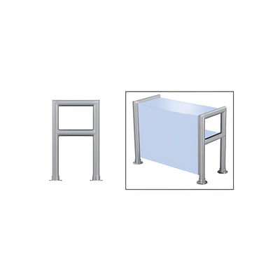 CRL Brushed Stainless Elegant 148 Series 1-1/2" Tubing Glass On Top, Shelf, and Front Only Sneeze Guard