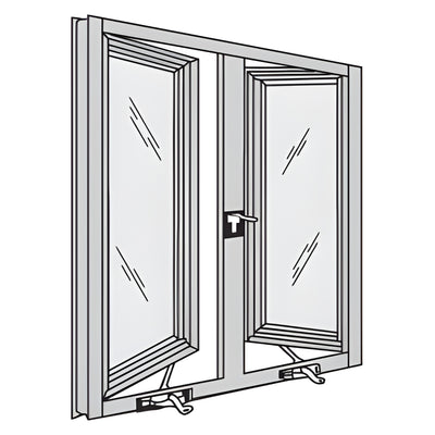 CRL-U.S. Aluminum White KYNAR® Paint 7200 Series Double Out-Swing Casement Windows
