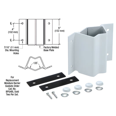 CRL Mill Inside 135 Degree Fascia Mounted Bracket