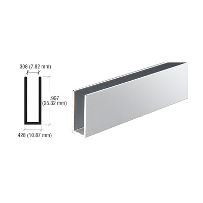 CRL Brite Anodized 1/4" Single Channel with 1" High Wall