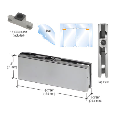 CRL Brushed Stainless Top Door Patch Fitting With 1NT303 Insert