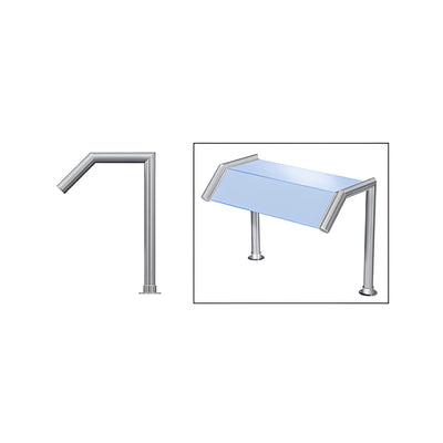 CRL Brushed Stainless Elegant 113 Series 1-1/2" Tubing Glass On Slant and Top Only Sneeze Guard