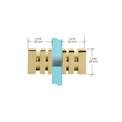 CRL Unlacquered Brass Square Back-to-Back Style Knobs