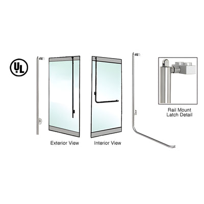 CRL-Blumcraft® Brushed Stainless Left Hand Reverse Rail Mount Keyed Access "LS" Exterior, Top Securing Panic Handle for 3/4" Glass